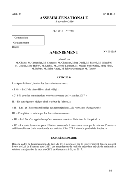 ASSEMBLÉE NATIONALE AMENDEMENT