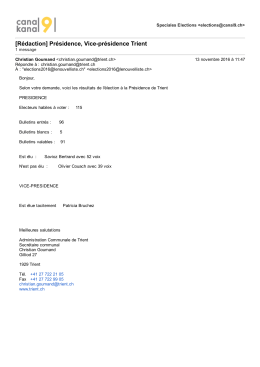 [Rédaction] Présidence, Viceprésidence Trient