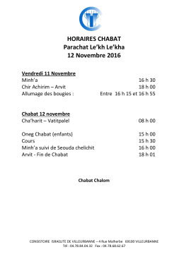 horaires-lekh-lekha-5777 - Consistoire Israelite de Villeurbanne