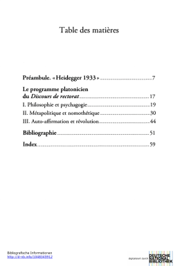 Table des matières