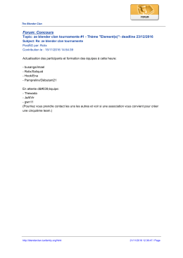 Forum: Concours - The Blender Clan
