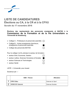 Coll&egrave;ge B &ndash; Autres enseignants-chercheurs, enseignants et