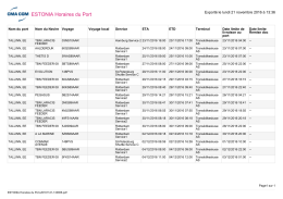 ESTONIA Horaires du Port