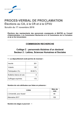 CR - Collège C - Université de Strasbourg