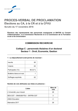 Personnels titulaires d`un doctorat / Secteur Droit, Economie, Gestion