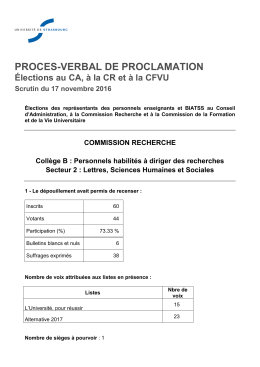 CR - Collège B - Université de Strasbourg