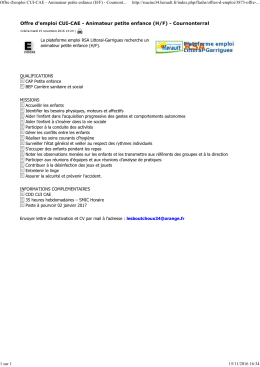 Animateur petite enfance (H/F) - Cournonterral