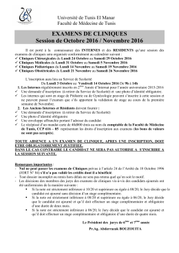 Examen cl:inique Octobre Novembre 2016