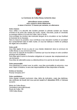 Annonce patrouilleur-euse  - Collex