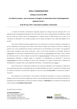 appel à communications
