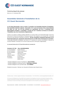 Communiqué de presse Assemblée Générale d`installation de la