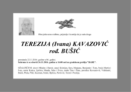 TEREZIJA (Ivana) KAVAZOVIĆ rođ. BUŠIĆ