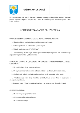 kodeks ponašanja sluţbenika
