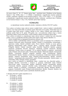 KONKURS za stipendiranje izuzetno nadarenih učenika i studenata