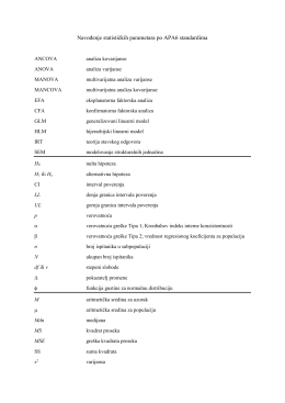 Podsetnik za navođenje statističkih parametara po APA6 standardima