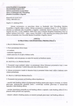 Uputa o pravima i dužnostima promatrača