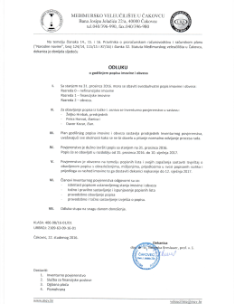 Odluka o godisnjem popisu imovine i obveza