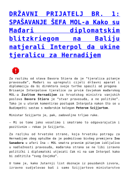 DRŽAVNI PRIJATELJ BR. 1: SPA&Scaron;AVANJE &Scaron;EFA MOL-a