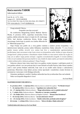 Informativni bilten Kuće susreta Tabor 1-2016.