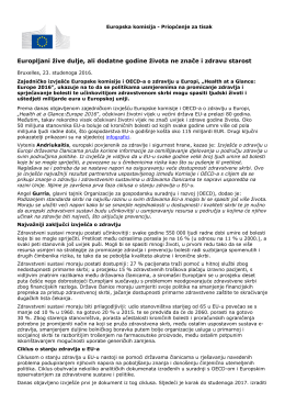 Europljani žive dulje, ali dodatne godine života ne znače i