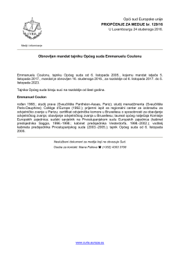 Obnovljen mandat tajniku Općeg suda Emmanuelu - curia