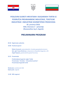 preliminarni program - Hrvatska gospodarska komora