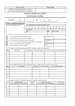 PRIJAVA POREZA NA DOBIT za privredna dru&scaron;tva