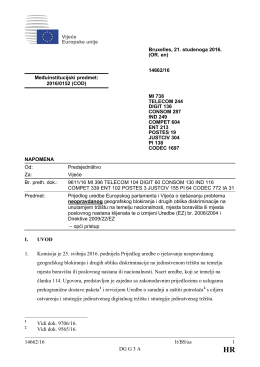 14662/16 lt/BS/as 1 DG G 3 A I. UVOD 1. Komisija je 25. svibnja