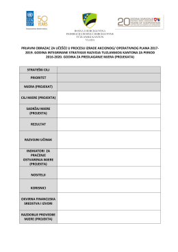 prijavni obrazac za učešće u procesu izrade akcionog/ operativnog