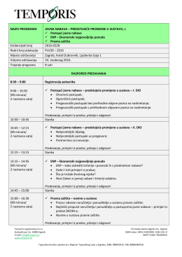 Raspored predavanja - TEMPORIS savjetovanje