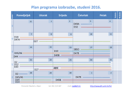 Plan programa izobrazbe, studeni 2016.