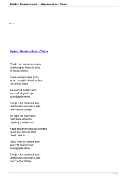 Tekstovi Pjesama Lyrics - Massimo Savic
