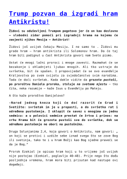 Trump pozvan da izgradi hram Antikristu!