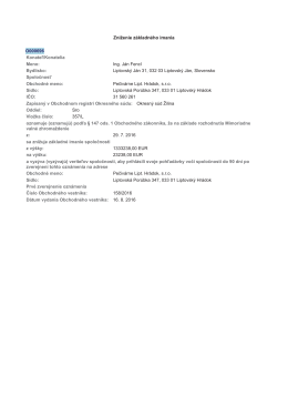 Zníżenie základného imania KonateĐ/Konatelia O000696