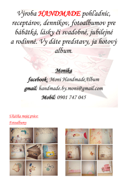 Výroba HANDMADE pohľadníc, receptárov, denníkov, fotoalbumov