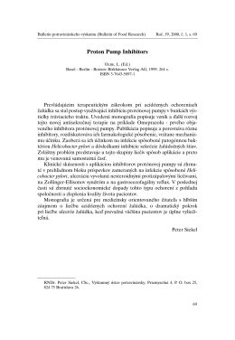 Proton Pump Inhibitors - Výskumný ústav potravinársky