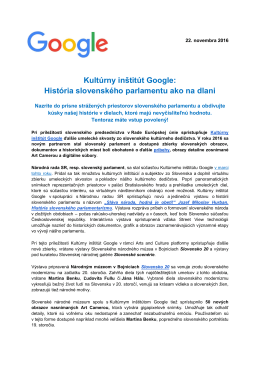 Kultúrny inštitút Google: História slovenského