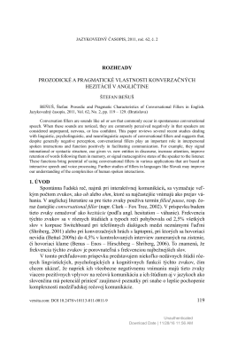 119 rozhľady PRoZoDické a PRagmatické vlastnosti