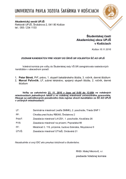 Zoznam kandidátov