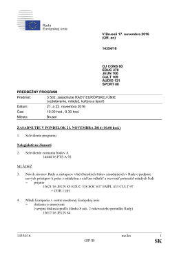 1. Schv&aacute;lenie programu Nelegislat&iacute;vne činnosti