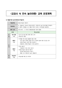 놀이여행> 교육 운영계획