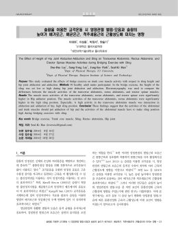 슬링을 이용한 교각운동 시 엉덩관절 벌림