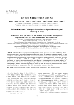 증숙 더덕 추출물의 인지능력 개선 효과 Effect of Steamed