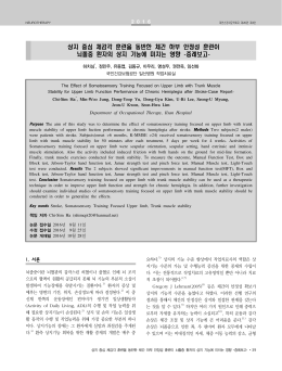 상지 중심 체감각 훈련을 동반한 체간 하부 안정성 훈련이 뇌졸중 환자