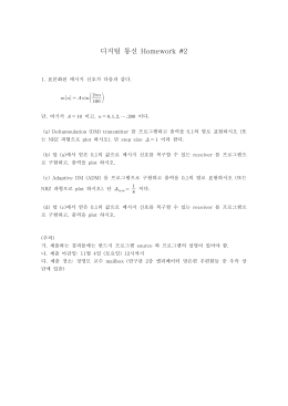 Page 1 디지털 통신 Homework #2 1. 표본화된 메시지 신호가 다음과