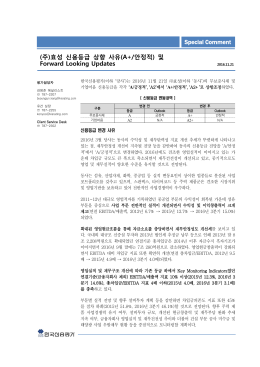 (주)효성 신용등급 상향 사유(A+/안정적) 및 Forward