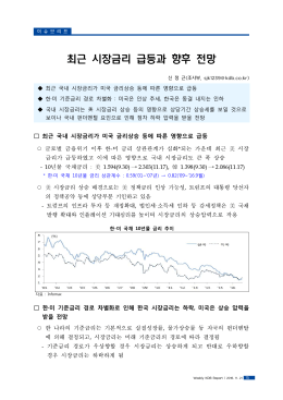 최근 시장금리 급등과 향후 전망