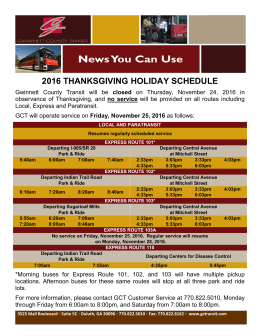 2016 thanksgiving holiday schedule