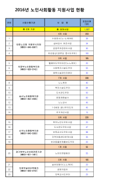2016년 노인사회활동 지원사업 현황