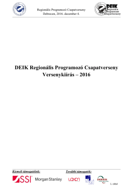Versenyki&iacute;r&aacute;s - DEIK Region&aacute;lis Programoz&oacute; Csapatverseny